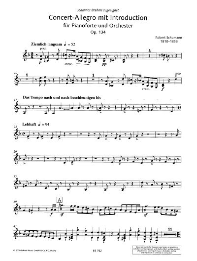 R. Schumann: Concert-Allegro mit Introductio, KlavOrch (Vl1)