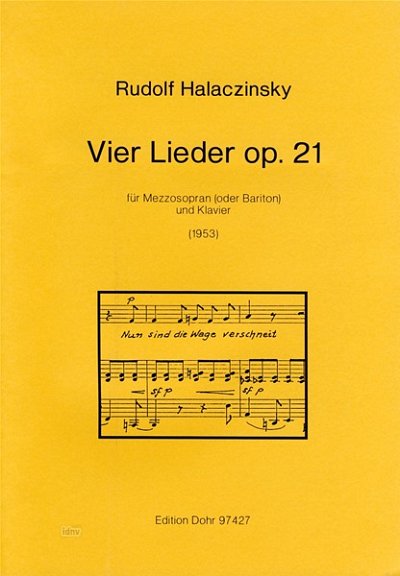 H. Rudolf: Vier Lieder op. 21 (Part.)