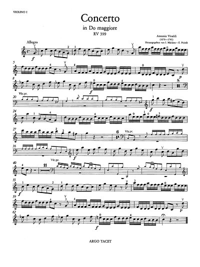 A. Vivaldi: Konzert für Violoncello C-Dur RV 399 (Vl1)