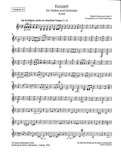 R. Schumann: Konzert für Violine und Orchester d-Moll WoO 1