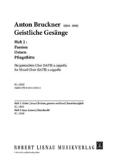 DL: A. Bruckner: Geistliche Gesänge, GCh4 (Chpa)