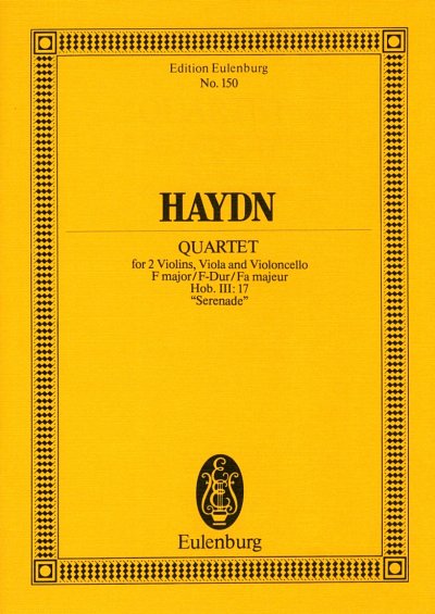J. Haydn: Quartett F-Dur Op 3/5 Hob 3/17 Eulenburg Studienpa
