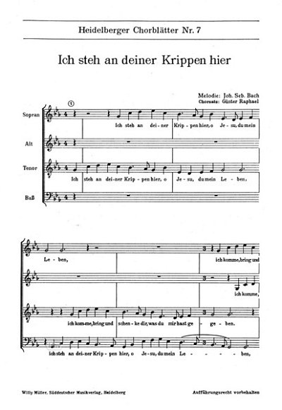 J.S. Bach: Heidelberger Chorblätter Nr. 7, GCh4 (Chpa)