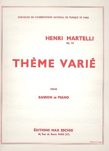 H. Martelli: Theme Various Fg-Piano , FagKlav (Part.)