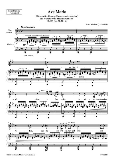 DL: F. Schubert: Ave Maria Ellens dritter Gesang (Hymne an d