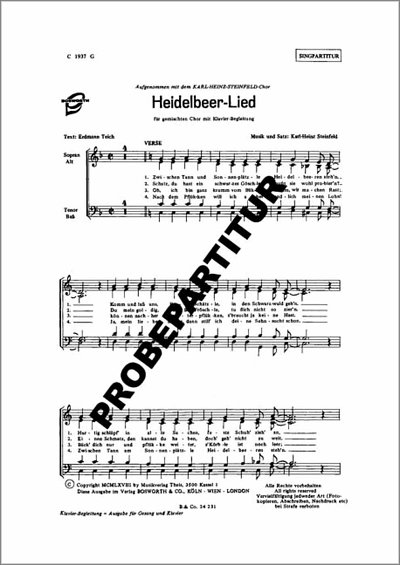 Heidelbeer-Lied, Ch (KA)