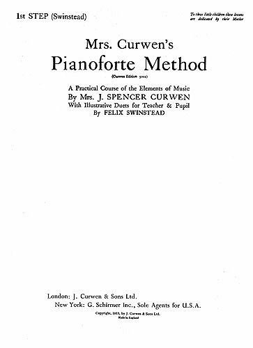 Mrs Curwen's Pianoforte Method, Klav4m (Bu)
