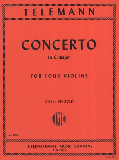 G.P. Telemann: Concerto Do (Gingold), 4Vl (Bu)