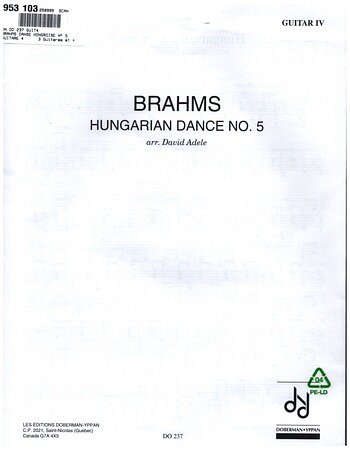 J. Brahms: Ungarischer Tanz Nr. 5, 4Git (Git4)