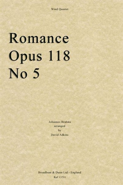 J. Brahms: Romance, Opus 118 No. 5 (Pa+St)