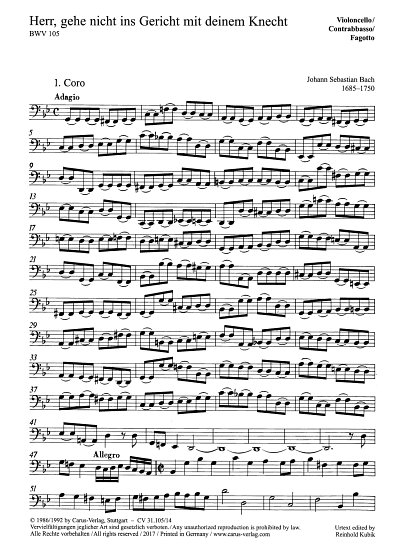 J.S. Bach: Herr, gehe nicht ins Gericht mit deinem Knecht g-Moll BWV 105 (1723)