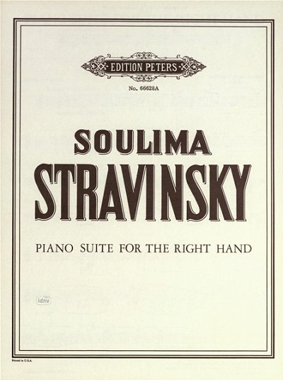 S. Stravinsky: Suite fuer die rechte Hand, Klav (Klavpa)