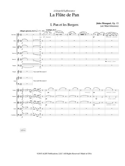 Mouquet, J.: La Flute De Pan, FlOrch (Pa+St)