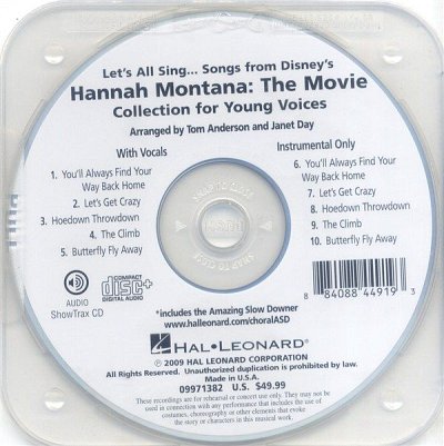 Let's All Sing Songs From Disney's Hannah Montana, Ges (CD)