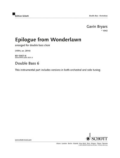 B. Gavin: Epilogue from Wonderlawn 