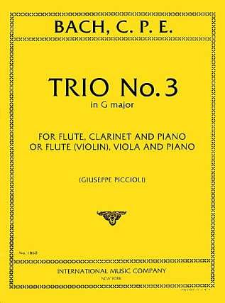 C.P.E. Bach: Trio N. 3 Sol (Piccioli) (Bu)