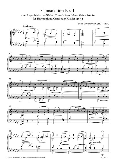 DL: L. Lewandowski: Consolation Nr. 1, Orgel [Harmonium/Klav