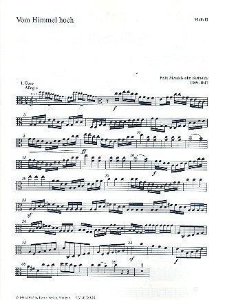 F. Mendelssohn Barth: Vom Himmel hoch, 2GsGchOrch (Vla2)