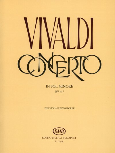 A. Vivaldi: Concerto in sol minore RV 417, VaStrBc (KASt)