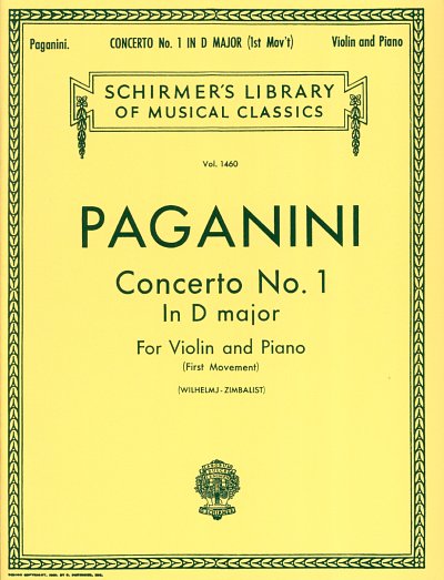 N. Paganini: Violin Concerto No.1 In D Fi, VlKlav (KlavpaSt)