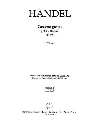 G.F. Händel: Concerto grosso g-Moll op. 6/6 HWV 324