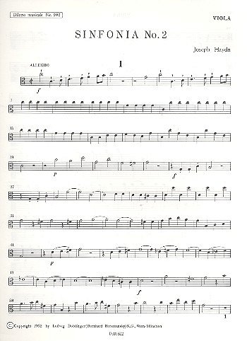 J. Haydn: Sinfonia Nr. 2 C-Dur Hob. I:2 , Sinfo (Vla)