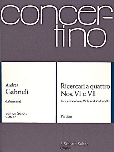 DL: A. Gabrieli: Ricercari a quattro, Str/Stro (Part.)