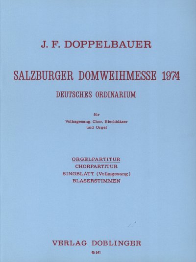 J.F. Doppelbauer: Salzburger Domweihmesse 1974 Deutsches Ord