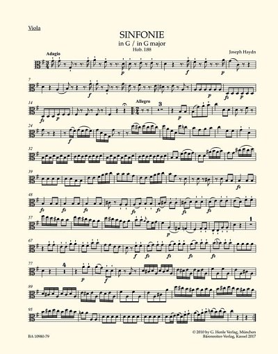 J. Haydn: Sinfonie G-Dur Hob. I:88, Sinfo (Vla)