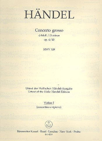 G.F. Händel: Concerto grosso d-Moll op. 6/10 H, StroBc (Vl1)