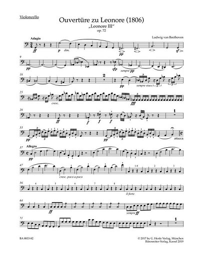 L. v. Beethoven: Leonoren-Ouvertüre Nr. 3, Sinfo (Vc)