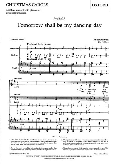 J. Gardner: Tomorrow shall be my dancing, GhKlav;Rhy (Part.)