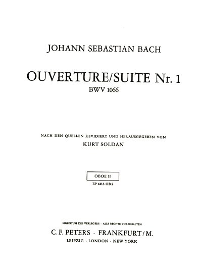J.S. Bach: Suite (Ouvertüre) Nr. 1 C-Dur BWV 1066