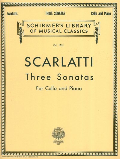 A. Scarlatti: Three Sonatas, VcKlav (KlavpaSt)