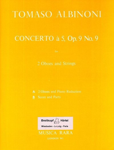 T. Albinoni: Concerto à 5 op.9/9 C-Dur, 2ObStrBc (Pa+St)