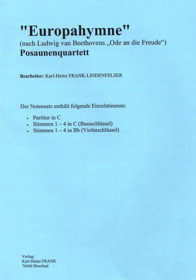 AQ: K. Frank-Lindenfelse: Europahymne, 4Pos (Pa+St) (B-Ware)