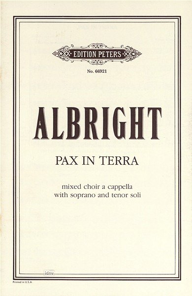 W. Albright: Pax In Terra