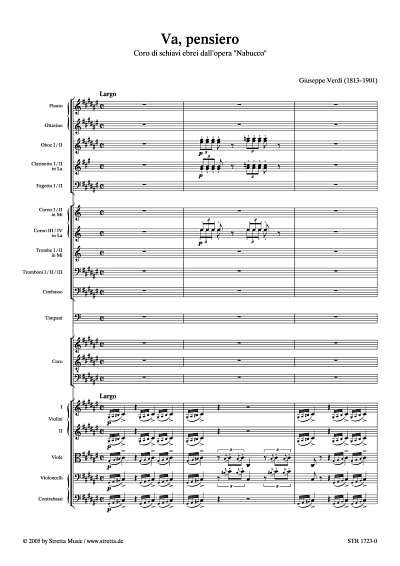 DL: G. Verdi: Va, pensiero, GchOrch (Pa+St)