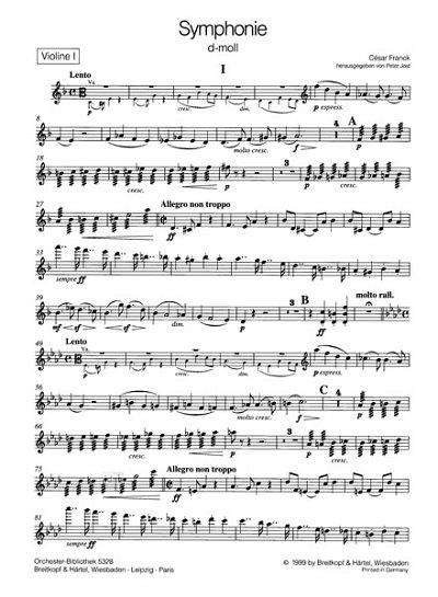 C. Franck: Symphonie d-Moll, Sinfo (Vl1)