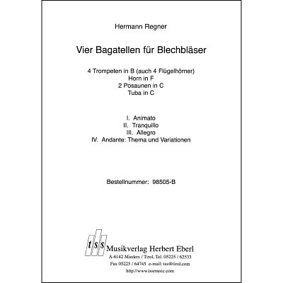 H. Regner: Vier Bagatellen für Blechbläser, Blaso
