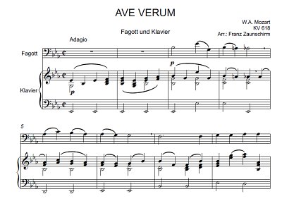 DL: W.A. Mozart: Ave verum corpus, FagKlav (Par2St)