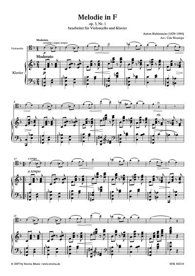 DL: A. Rubinstein: Melodie in F op. 3, Nr. 1 / bearbeitet fu
