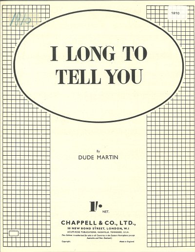 Dude Martin: I Long To Tell You