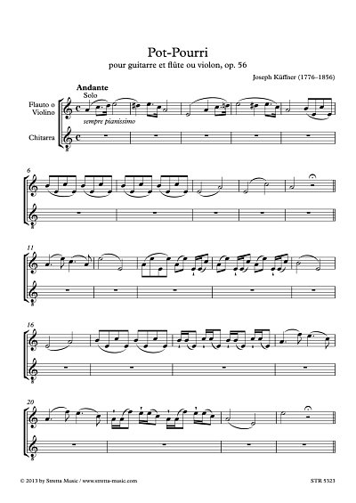 DL: J. Kueffner: Pot-Pourri pour guitarre et flute ou violon