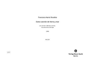 F.M. Paradiso: Como cancion de tierra y mar clarinet in Bb/b