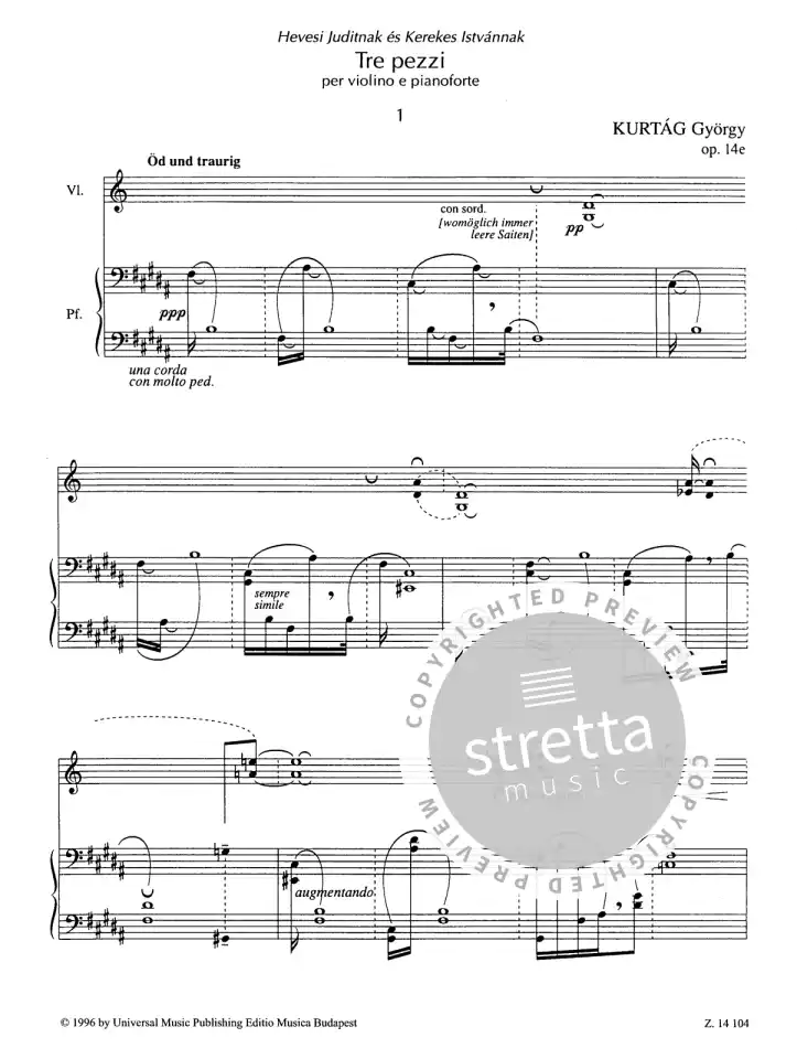 G. Kurtág: Tre pezzi op. 14e, VlKlav (Sppa) (1)