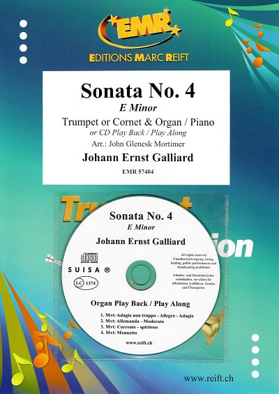 J.E. Galliard: Sonata No. 4, Trp/KrnKlaOr (+CD)