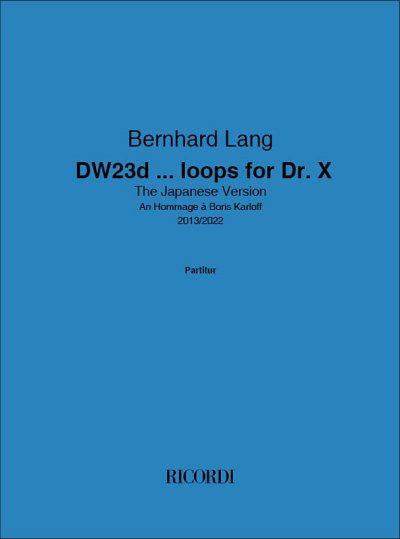 B. Lang: DW23c... loops for Dr. X