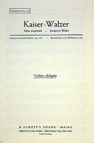 J. Strauss (Sohn): Kaiserwalzer Op 437 Domesticum