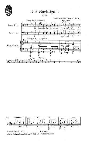 F. Schubert: Die Nachtigall op. 11/2, MchKlav (KA)